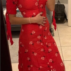 H&M Scarlet Floral Midi Dress